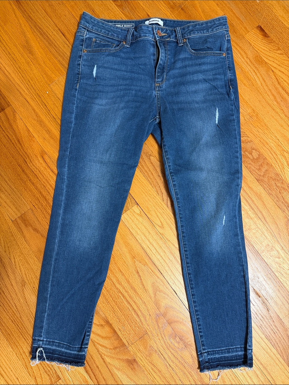 Sonoma Dark Blue Cropped Stretch Jeans